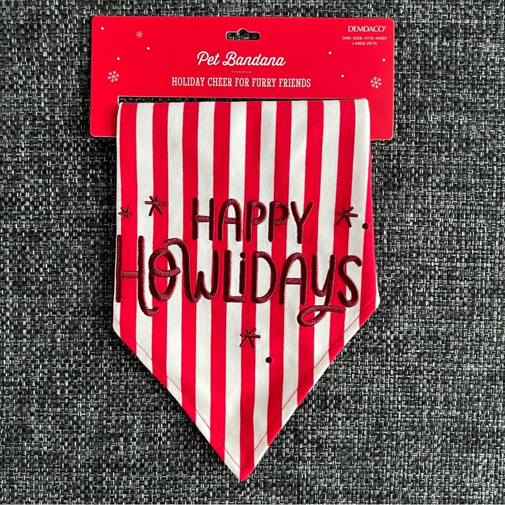 NWT Demdaco ‘Happy Howlidays’ Pet Bandana- Large